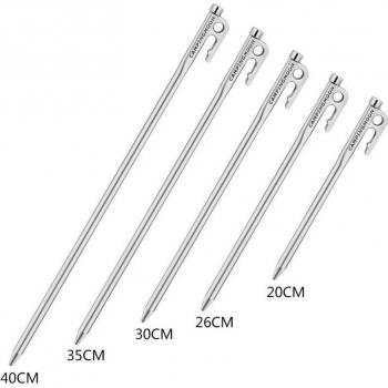 6PCS Camping Tent Pegs Stainless Steel 20cm 30cm 40cm