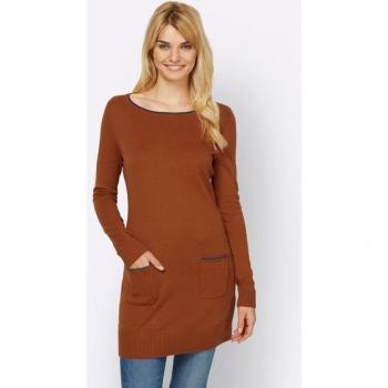 Longpullover HEINE – Braun‑Cognac, Größe 36, Damenpullover