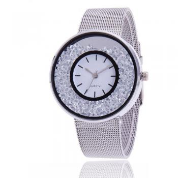 Luxury Women's Quartz Watch with Rhinestone Accents and Drift Sand