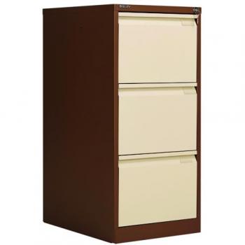 Bisley 3 Drawer Filing Cabinet Coffee/Cream Finish Lockable