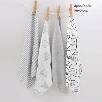 Toallas suaves de algodón para bebés, 21x21 cm, paquete de 8 KF011