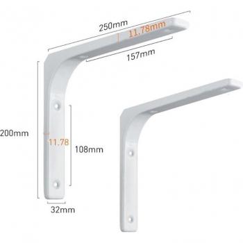 Support de tablette flottant en L, 2 pièces, renfort d'angle 62KD