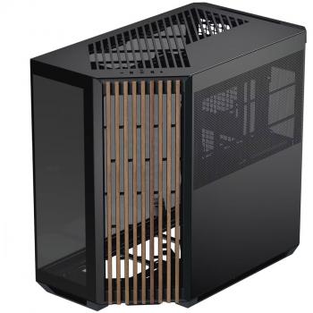 Wooden Mid‑Tower PC Enclosure – Panoramic Design – Black