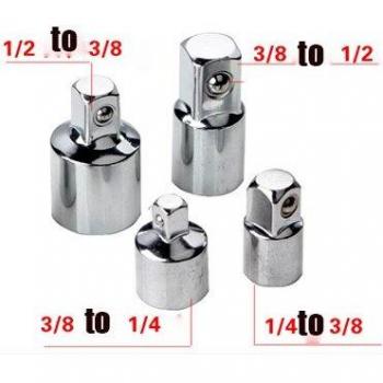 Adaptador de zócalo de acero CR-V para trinquete 1/4, 3/8 y 1/2