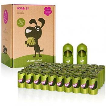 Earth Rated Dog Poo Bag Holder with Dispenser and 900 Bags