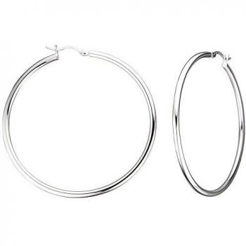Creolen Rund Groß 925 Sterling Silber Ohrringe