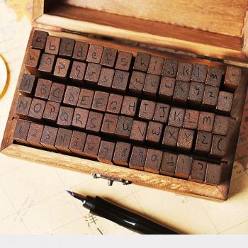 Wooden Number and Alphabet Stamp Set
