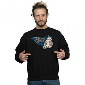 Star Wars D-O & BB-8 Just Roll With It Black Men's Sweatshirt
