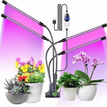 Lampe de Croissance 80 LED avec Spectre Universel – Minuterie Avancée, 3 Modes Couleur, 6 Intensités – 4 Têtes 80 W