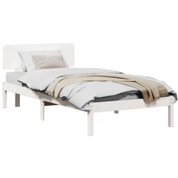 Bóveda de Cama con Cabecera Blanca 90x190 cm Madera de Pino