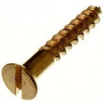 Bulk Lot: 2000 No. 7 x 1 Slotted C‑Screw with Brass Plating – Countersunk