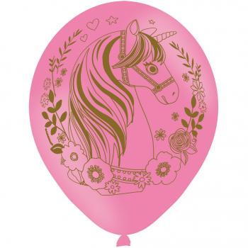 Pack Licorne Rose Amscan – 6 ballons de fête (27,5 cm)
