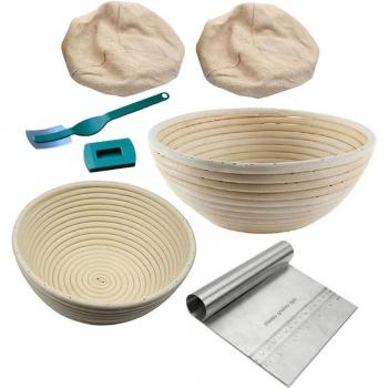 Dough Proofing Basket Set with Scraper and Lame Tool