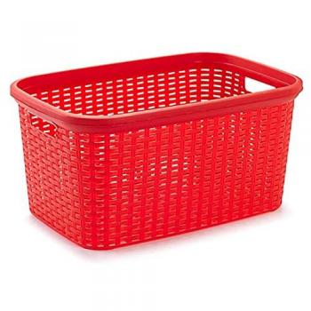 Cesta para ropa 35 litros estilo mimbre 53,5 x 36 x 26,5 cm