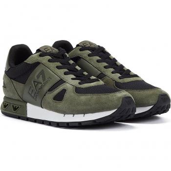 Baskets Vertes EA7 Legacy en Daim pour Hommes