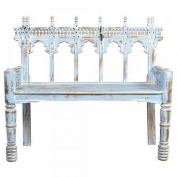 Cuscino Panca Alexandra Legno Azzurro 56x104x118