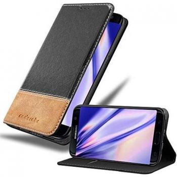 Étui de Protection Noir Brun en Simili-Cuir pour Samsung Galaxy S7 EDGE