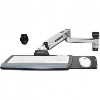 Ergotron LX Steh-Sitz-Wandmontage-Tastaturarm (Wand, 22), Monitor Halterung, Silber