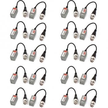 Sistema de Video BNC CCTV con Cable UTP Cat5 10 pares y Balun Transceptor