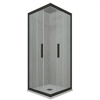 Mampara de Ducha Corredera 100x120 cm Negra Mate Kolors