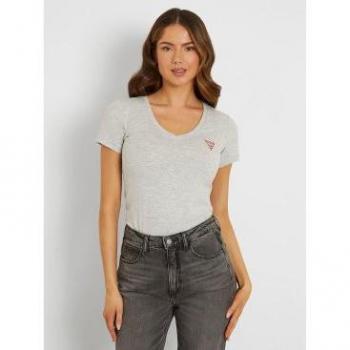 T-shirt col V femme Guess mini triangle