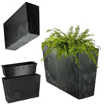 Kadax Blumentopf in Schwarz – 19 x 56 cm, langlebiger Kunststoff