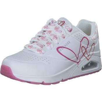 Sneakers SKECHERS Femme JGoldcrown UNO Twin Hearts Taille 40 Medium Large Blanc/rouge/rose