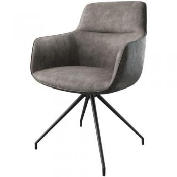 Chaise-pivotante Pejo-Flex anthracite vintage cadre croisé conique noir pivote sur 180°