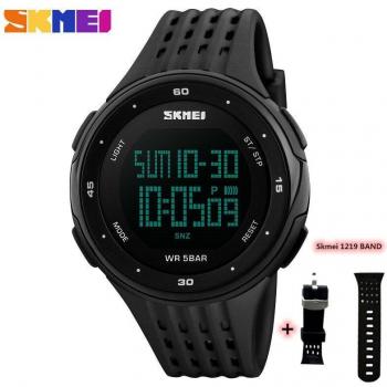 SKMEI 1219 Herren Kalender-Alarmuhr mit LED-Tachometer