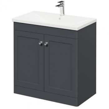 Modern Basin Vanity Unit 800mm in Satin Anthracite