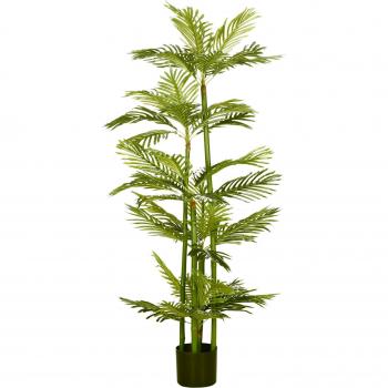 HOMCOM Faux Tropical Palm Plant, Artificial Greenery in Pot for Indoor Outdoor Decoration, 15x15x140cm