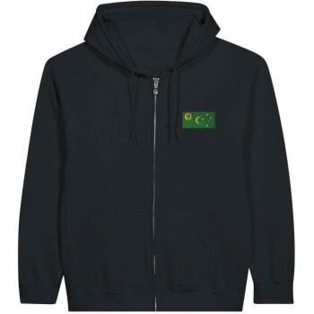 Black Cocos Island Flag Hoodie – PixelForma Comfort Zip-Up