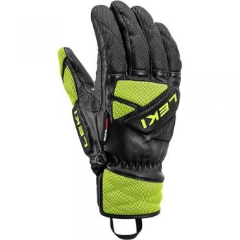 Guanti sci Leki WCR Venom DH 3D neri e verdi neon 10