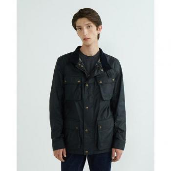 Men’s Belstaff Fieldmaster Navy Jacket with Wax Finish, Size 44
