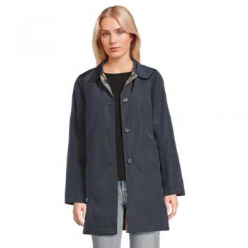 Barbour Blue Babbity Parka, Reversible, Size Medium, Front Logo Button