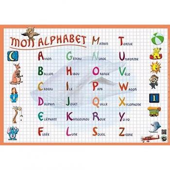 ARIS EDITIONS Sous-main et Set de table éducatif 30x42 Plastifié, effaçable mon alphabet