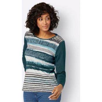 Langarmshirt CASUAL LOOKS für Damen, Tanne gestreift