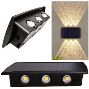 Applique Segnapasso Solare 6 LED Pannello Up & Down
