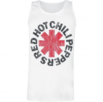 Camiseta Ancha R.H.C.P. Blanco Logo Dañado