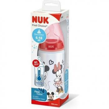 Biberón NUK Silicona Flow Control Mickey 6-18M Infantil 300ml