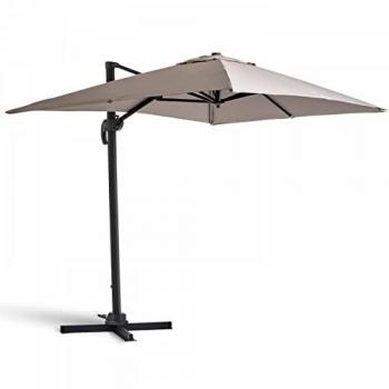 Ombrellone sporgente 2x3m in alluminio color talpa