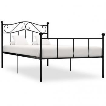 Metal Negro Bed Frame Día/Noche 100x200 cm