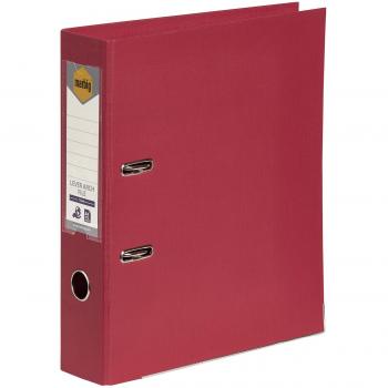 Marbig's Deep Red Lever Arch File with A4 size, PE Lining & 100% Linen Material