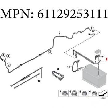 JEAZEA Battery Cable for BMW 3 Series E90 E91 E92 E82 E88 X1 X3 X5
