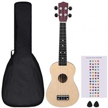 vidaXL Soprano Ukulele Set with Bag for Kids Light Wood 23