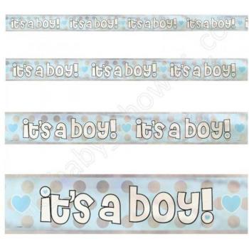 Unieke Party It's A Boy Folie Baby Shower Banner 12ft blauw/grijs
