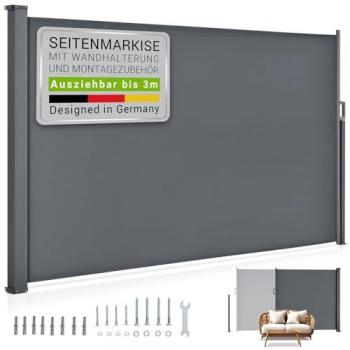 Juskys Seitenmarkise Dubai 300 x 180 cm wasserabweisend