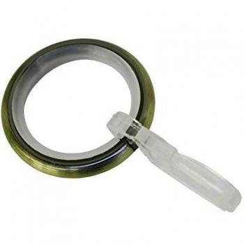 GARDINIA Gardinenring mit Gleiteinlage, 10er Set, Ø 16 mm, Messing-antik