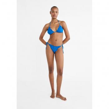 Bas de bikini texturé bleu L