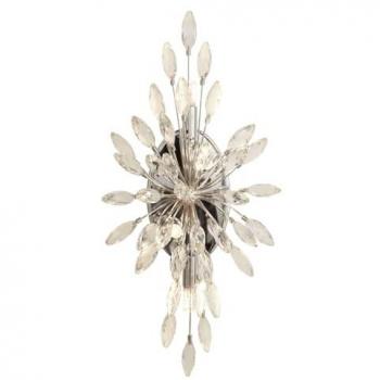 Stilvolle Wandlampe mit Kristall und Metall, 47 cm hoch